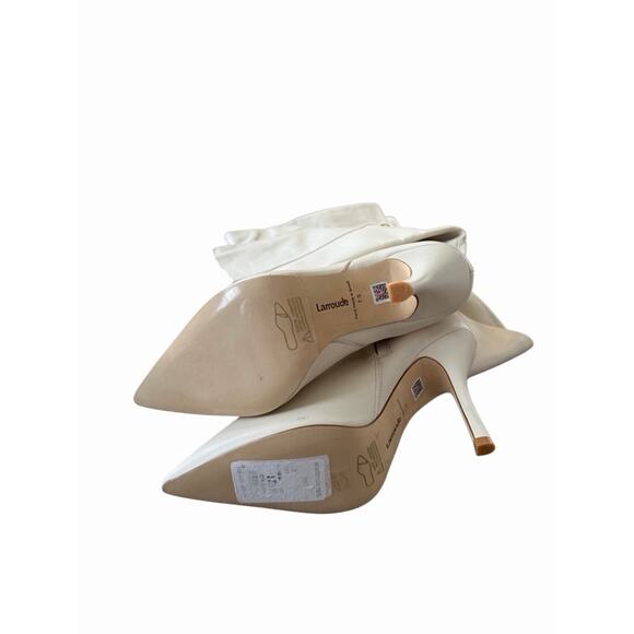 Larroude Over the knee women Boots Size 7.5 Pointed Toe in Ivory Regular Width - Picture 8 of 9